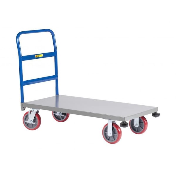 Platform Truck, Bumpers, 8" Polyurethane, Brakes, 3600 lbs Cap, 24x36